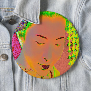 Geisha Pop Art Pinback-knapp Knapp