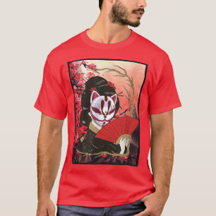 Geisha Sakura Cherry Blommar Geisha Girl Japan Art T Shirt