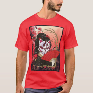 Geisha Sakura Cherry Blommar Geisha Girl Japan Art T Shirt