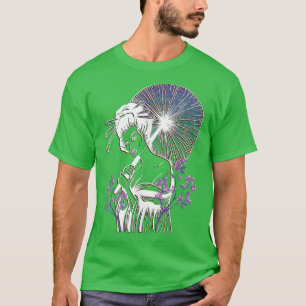 Geisha Sakura Cherry Blommar Neon Geisha Girl Japa T Shirt