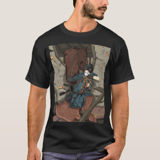 Geisha Samurai Girl med en bin och Katana. T Shirt