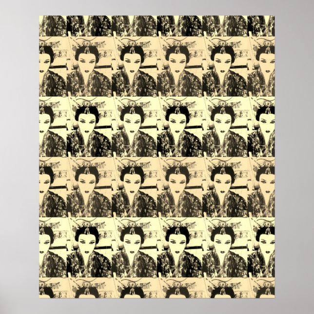 Geisha Selfie Coola Wall Pop Art Poster (Framsidan)