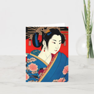 Geisha Study B på japanska Stil Helgkort