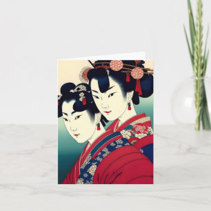 Geisha Study C på japanska Stil Helgkort