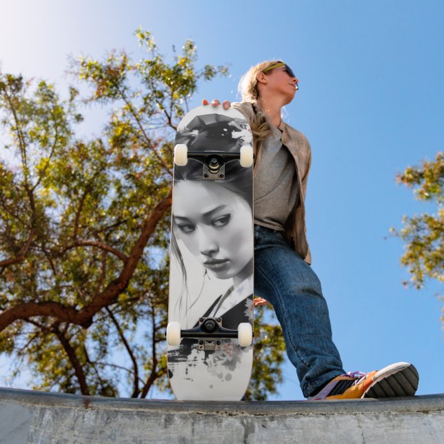 Geisha Svart Bläck Mini Skateboard Bräda 18,5 Cm (Utomhus 1)