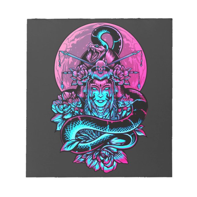 Geisha Tattoo Rosa blommigt  Anteckningsblock (Framsida)
