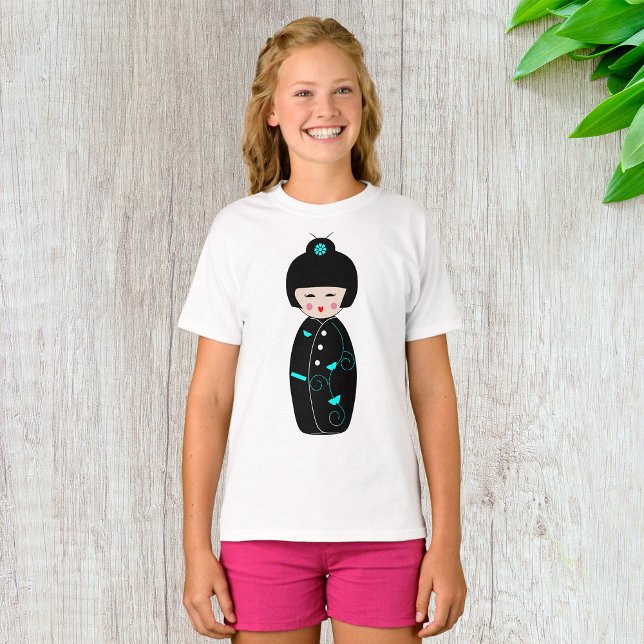 Geisha Tecknad Girls T-Shirt (Skapare uppladdad)