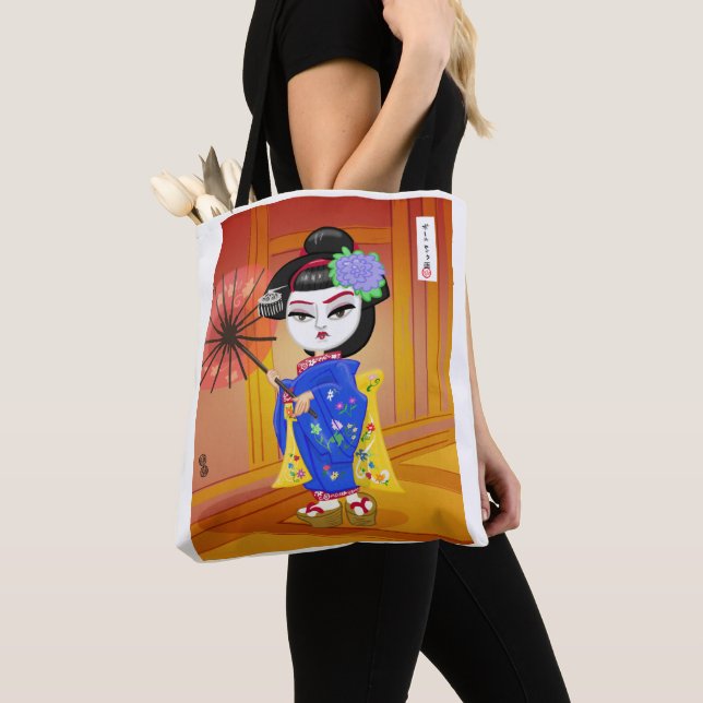 Geisha Tote Bag Tygkasse (Närbild)