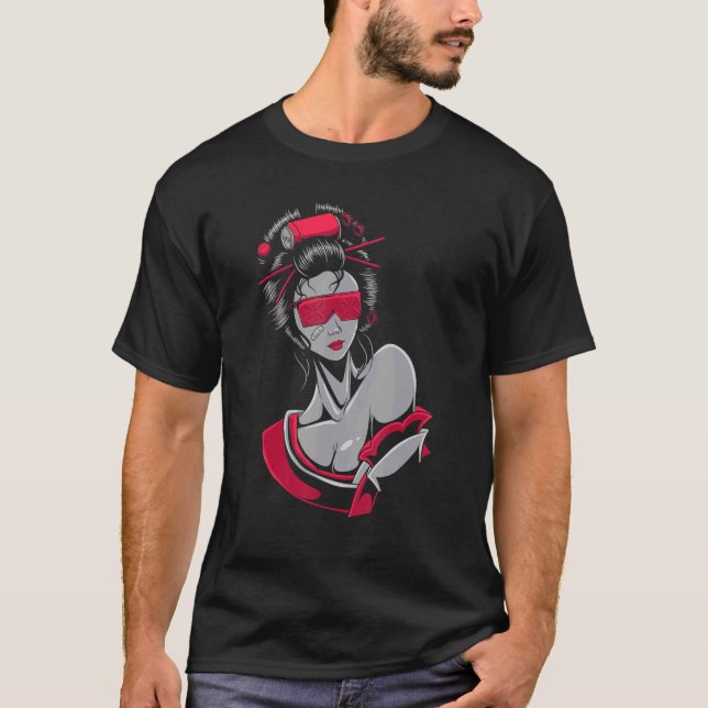 Geisha Traditional Japanska kvinnliga besökare Ja T Shirt (Framsida)