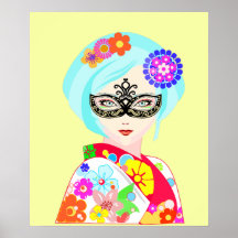 Geisha w Venetian Mask