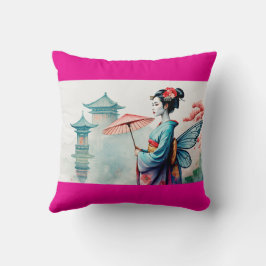 geisha watercolor kudde
