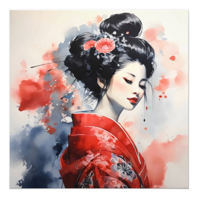 Geisha Woman Japan Fototryck (Framsidan)