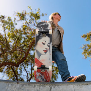 Geisha Woman Japan Mini Skateboard Bräda 18,5 Cm
