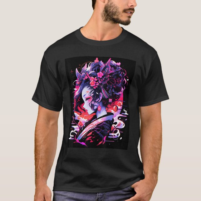 Geisha's Charm Allure of Japanese Culture Design T Shirt (Framsida)