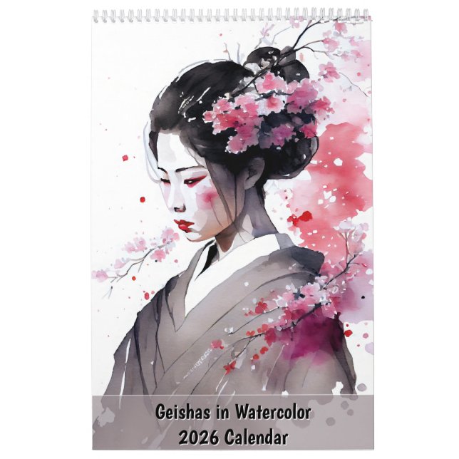 Geishor i akvarell – 2026 Kalender (Omslag)