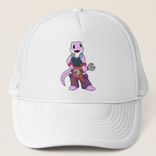 Geko som Mechanic med Wrench Keps