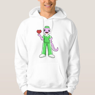 Geko som sjuksköterska med hjärta hoodie