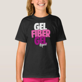 Gel, Fiber, Gel, Upprepa - 3D-fiberstreck T-shirt