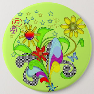 Gel Flowers och Swirls Knapp