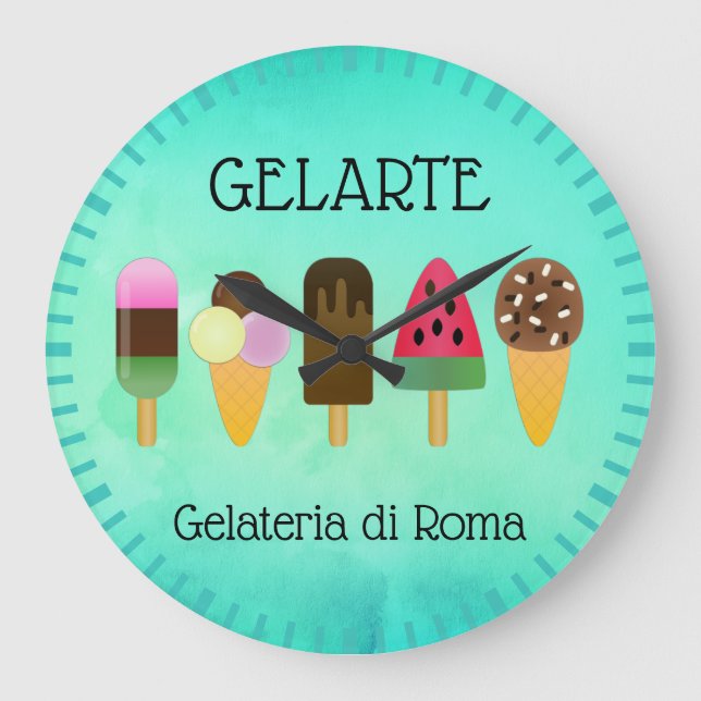 Gelateria/iscellsanalys (Ice Cream Parlor Ice Crea Stor Klocka (Framsida)