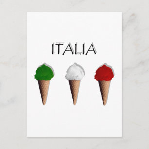 Gelati Italiensk Glass flagga Italien Italia Vykort