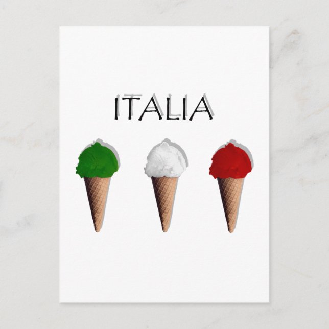 Gelati Italiensk Glass flagga Italien Italia Vykort (Framsida)