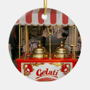 Gelati italiensk glass julgransprydnad keramik