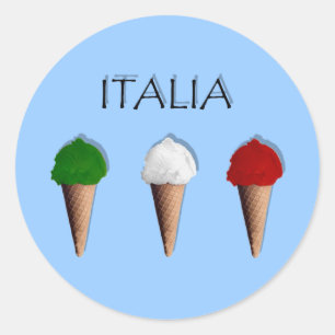 Gelati italiensk glassflagga av italien Italia Runt Klistermärke