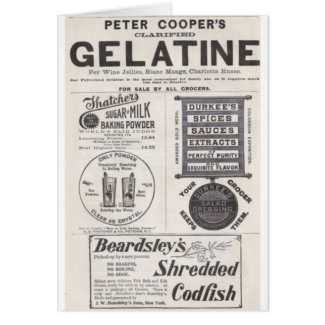 Gelatin, torsk och annat hälsningskort (Framsidan)