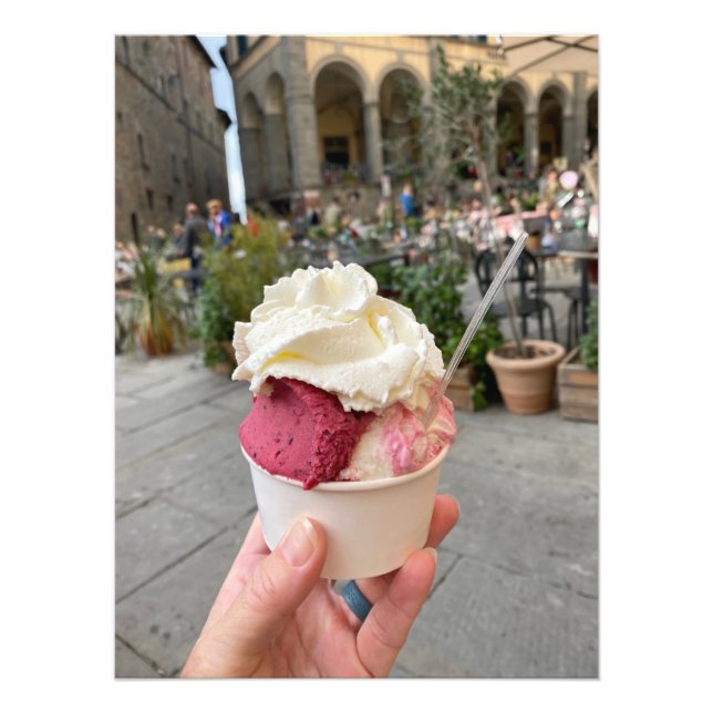 Gelato i Cortona, Italien Fototryck (Framsidan)