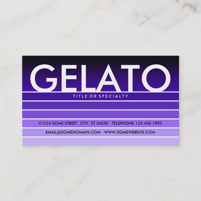 GELATO lila nyans Visitkort (Framsida)