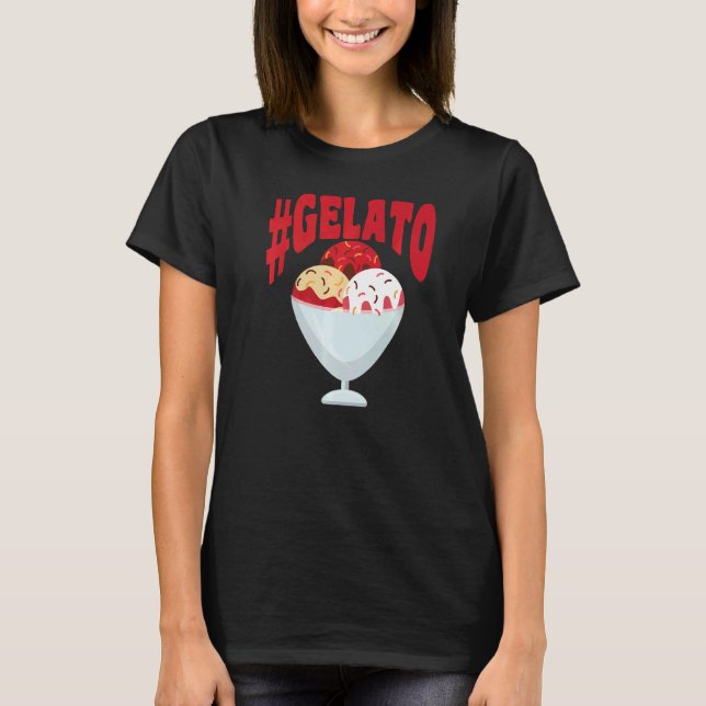 Gelato Motif for Ice Cream T Shirt (Framsida)
