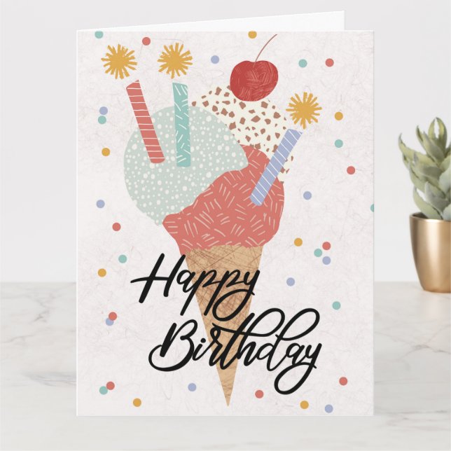 Gelato Roligt Birthday Folets Greeting Card Kort (Liten växt)