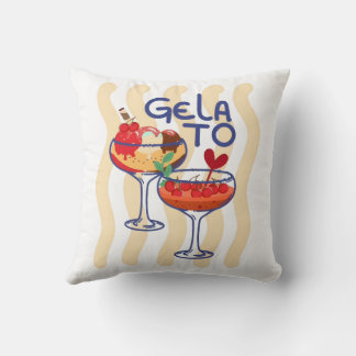 🍦 GELATO – Söt Retro Gelato-grafik Kudde