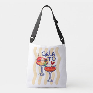 🍦 GELATO – Söt Retro Glass Grafik Axelväska