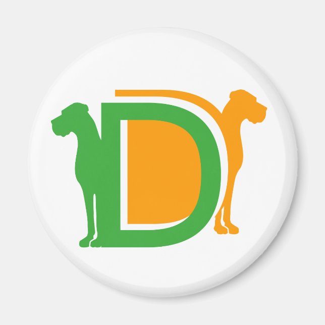 gelb Serie DD Doggen Magnet (Framsidan)