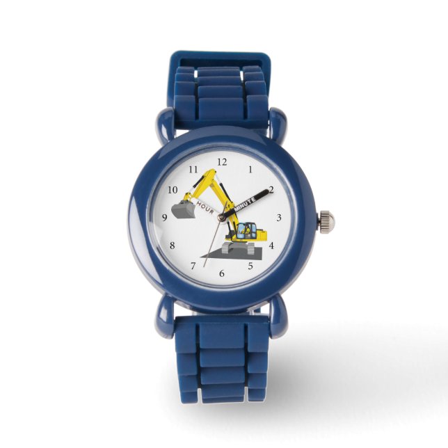 gelber Kettenbagger Armbandsur (Framsida)