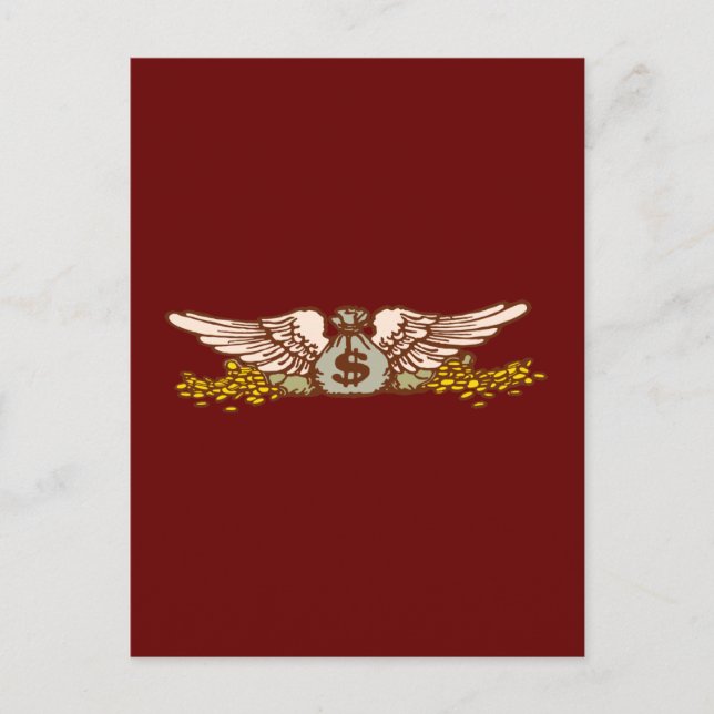 Geld Geldsack Flügel-penningpåse vinge Vykort (Framsida)
