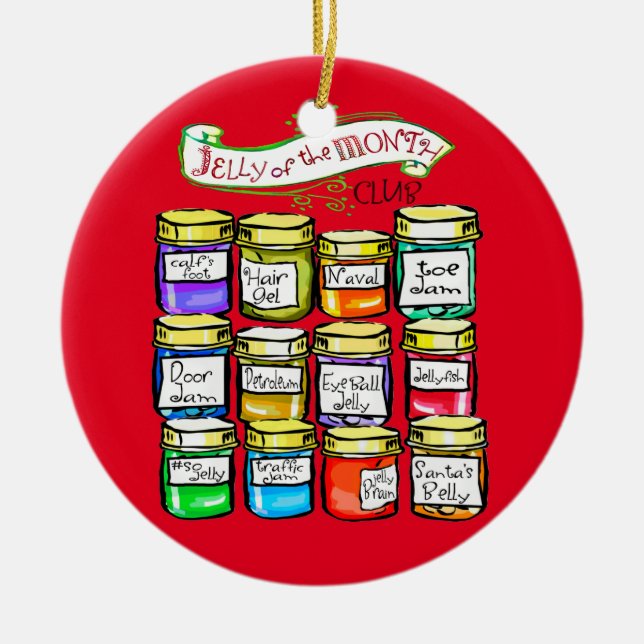 Gelé av den roliga julen för månadklubb julgransprydnad keramik (Framsidan)