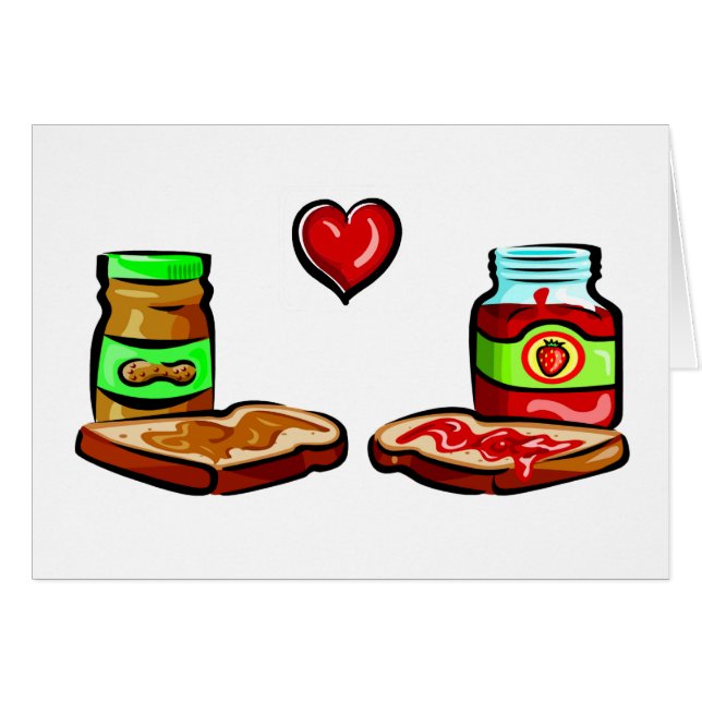 Gelé för jordnötsmörkärlekar hälsningskort (Framsidan Horizontal)