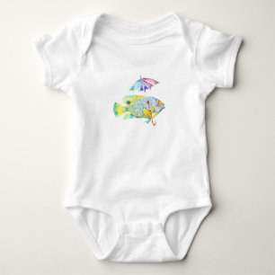 Gelfisk med paraplyer t shirt