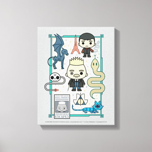 GELLERT GRINDELWALD™ & Barebone-Tecknad Canvastryck (Framsida)