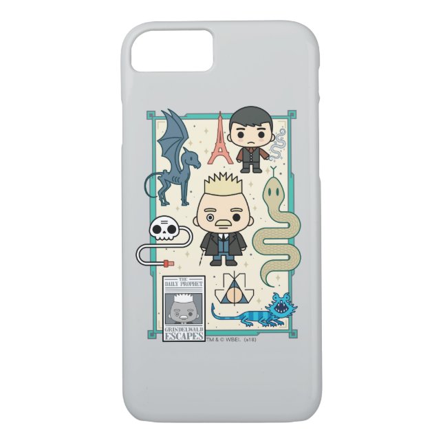 GELLERT GRINDELWALD™ & Barebone-Tecknad Case-Mate iPhone Skal (Baksida)
