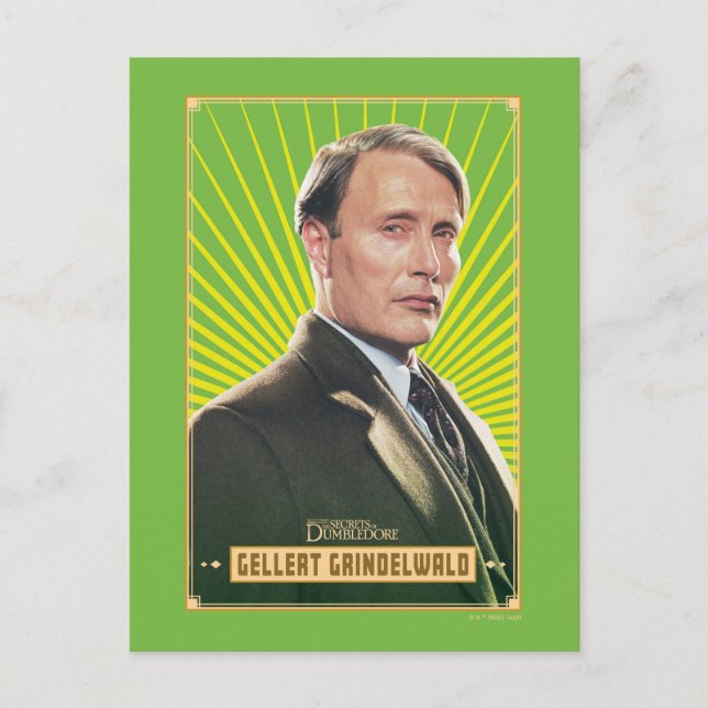 Gellert Grindelwald Character Graphic Vykort (Framsida)