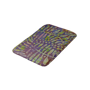 Gelli Print Stencil Abstrakt Art Badrumsmatta