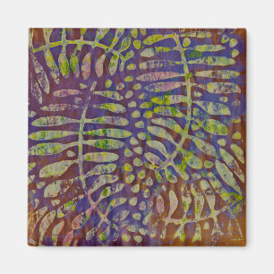 Gelli Print Stencil Abstrakt Art Magnet