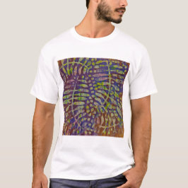 Gelli Print Stencil Abstrakt Art T Shirt