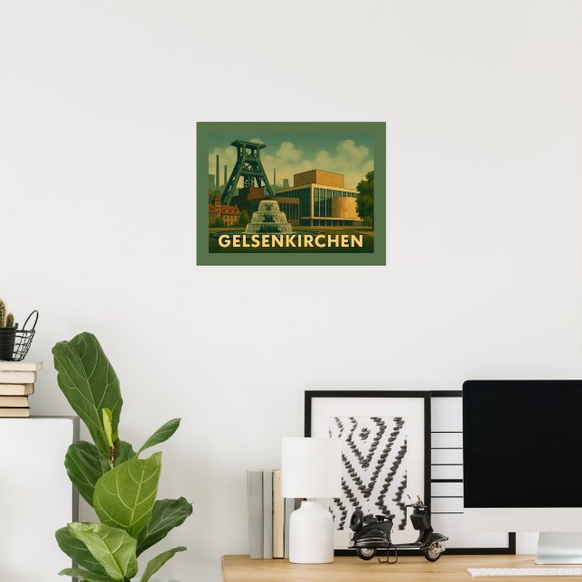 Gelsenkirchen Tyskland Stad Konst Poster (Hemmakontoret)
