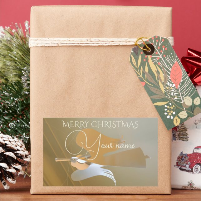 Geltrumpetter Rektangulärt Klistermärke (Semester)