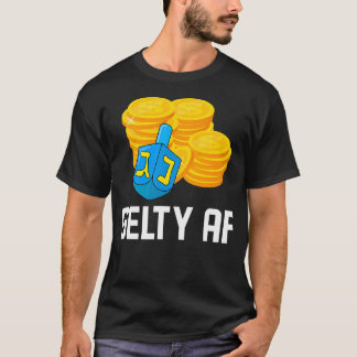 Gelty Af Hanukkah Gelt Dreidel Champ Jewish Menora T Shirt